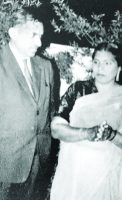 Ravi Batra's mother Raj K Batra with husband Hon. Sada Nand Batra in a 1954 photograph