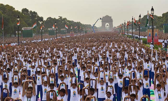 Delhi's India Gate all decked up for Yoga Day