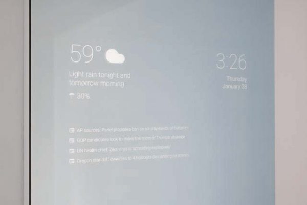 Google software engineer Max Braun has designed such a ‘smart mirror’ powered by Android which shows him time, date, current weather, a 24-hour forecast and news headlines.