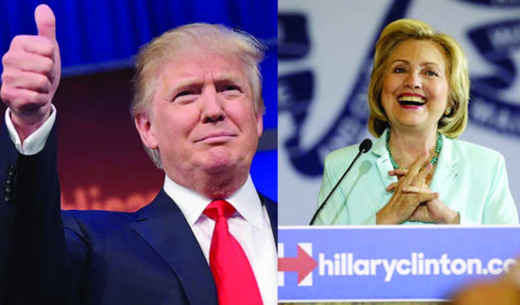 Hillary Clinton and Donald Trump celebrate victory in their respective primaries in New York on Tuesday, April 19.