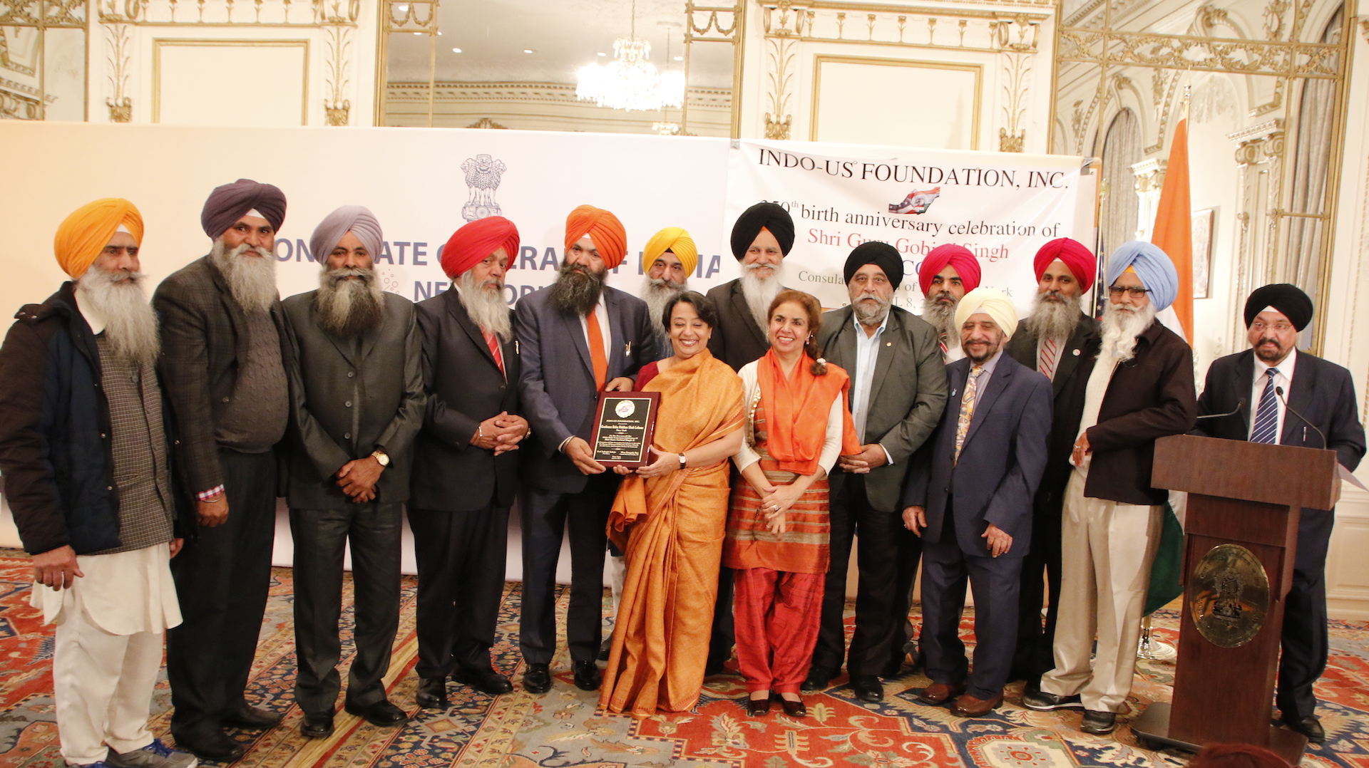 Sikh community leaders with Consul General Riva Ganguly Das and the guest speaker Dr. Nikky Guninder Kaur Singh Photo / Paras Chhetri