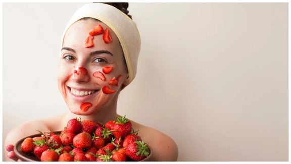 strawberry face mask for glowing skin