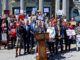 Nassau County Legislature Minority Leader Delia DeRiggi-Whitton (D – Glen Cove) addresses the gathering (Photo : Peter M. Budraitis)