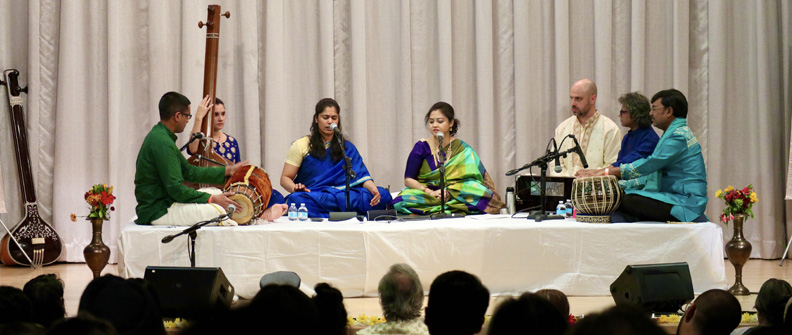 Hindustani-Carnatic vocal jugalbandi by Suromurchhana musicians Smt. Namaami Karmakar and Smt. Samyukta Ranganathan. They were ably accompanied on tabla by Sri Amit Chatterjee, harmonium by Sri Anirban Chaktraborty, and mridangam by Sri Kabilan Jeganathan.  